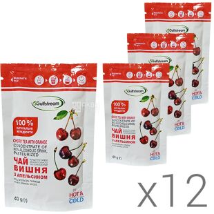 Gulfstream, Упаковка 12 шт. х 40 г, Гольфстрім, Чай-концентрат Вишня з апельсином