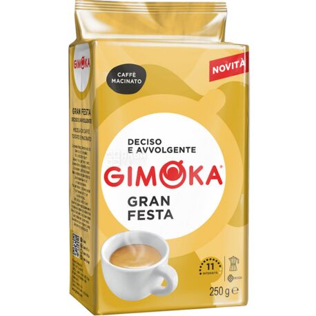 Gimoka Gran Festa, 250 г, Кофе Джимока Гран Феста, средней обжарки, молотый