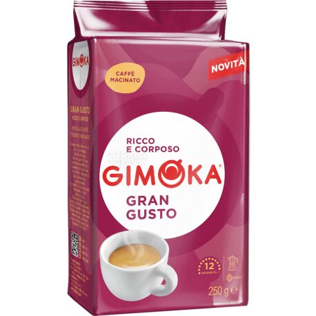 Gimoka Gran Gusto, 250 г, Кофе Джимока Гран Густо, средней обжарки, молотый
