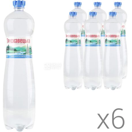 Трускавецкая Аква-Эко, 1,5 л, Упаковка 6 шт., Вода минеральная сильногазированная, ПЭТ