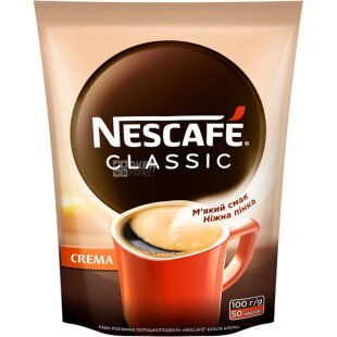 Nescafe Classic Crema, 100 г, Кава Нескафе Класик Крема, розчинний