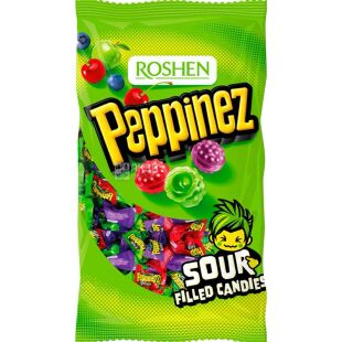 Roshen Peppinezzz, 900 г, Цукерки карамельні, з фруктово-ягідною начинкою Пеппінезз, Рошен
