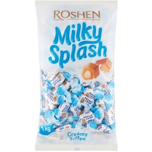 Roshen Milky Splash, 1 кг, Ирис с молочной начинкой Милки Сплэш, Рошен