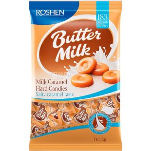 Roshen Butter-Milk,1 кг, Карамель молочная Батер-Милк, Рошен