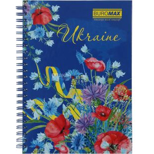 Buromax, Зошит для записів, на пружині, А5, 96 л., клітина, в асортименті