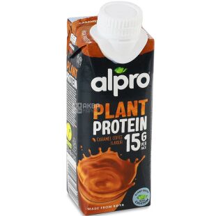 Alpro Plant Protein Caramel coffee, 0,25 л, Соєве молоко з протеїном і смаком Кави з Карамеллю Алпро