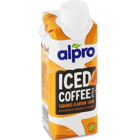 Alpro Iced coffee Caramel, 0,25 л, Холодный кофе со вкусом Карамели на соевом молоке Алпро