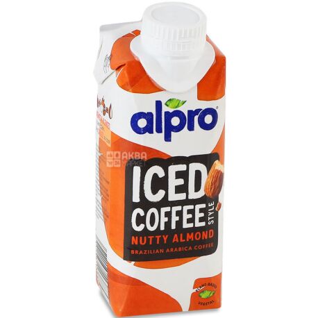 Alpro Iced coffee Nutty almond, 0,25 л, Холодна кава зі смаком Мигдалю на соєвому молоці Алпро