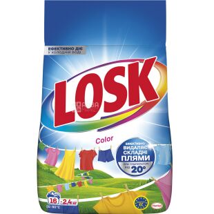 Losk Color, 2,4 кг, Пральний порошок для кольорових речей, Лоск