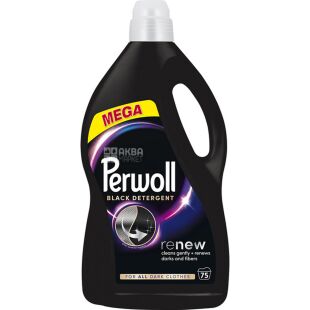 Perwoll Renew Black, 3,75 л, Гель для прання темного одягу, Перволь