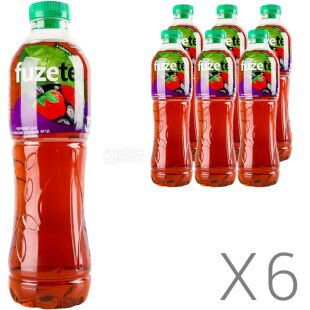 Fuzetea, Упаковка 6 шт. х 1 л, Чай холодний чорний Лісові ягоди Ф'юзті, ПЕТ