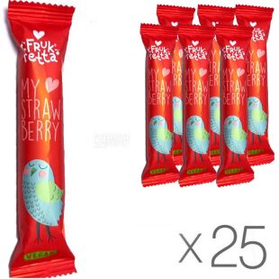 ФрукФетта, Упаковка 25 шт. х 20 г, Батончик фруктовый, Клубника