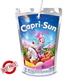 Capri-Sun Fairy drink, 0,2 л, Напій соковмісний Мультифрукт Капрі-Сан, з трубочкою