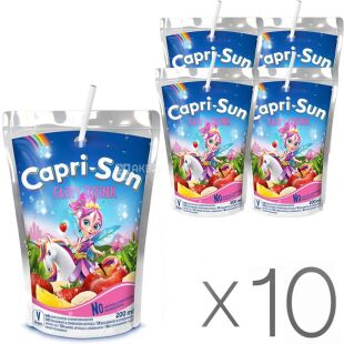 Capri-Sun Fairy drink, Упаковка 10 шт. х 0,2 л, Напій соковмісний Мультифрукт Капрі-Сан, з трубочкою