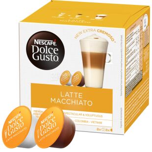 Nescafe Dolce Gusto Latte Macchiato, 16 шт. х 11,45 г, Нескафе Дольче Густо, Кава в капсулах Лате Макіато