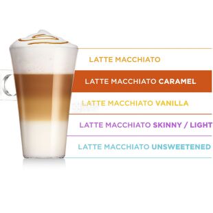 Nescafe Dolce Gusto Latte Macchiato Caramel, 16 шт. х 9.1 г, Нескафе Дольче Густо, Кава в капсулах Лате макіато Карамель
