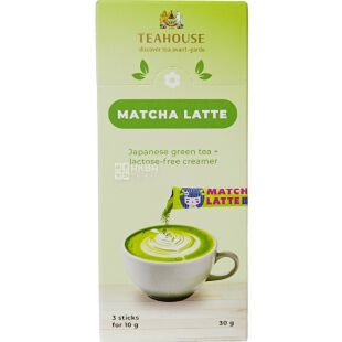 Teahouse Matcha Latte 2в1, 3 шт. x 10 г, ТіХаус, Чай Матча Лате у стіках