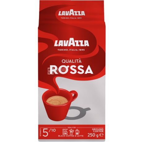 Lavazza, Qualita Rossa, 250 г, Кава Лаваца, Куаліта Росса, середнього обсмаження, мелена