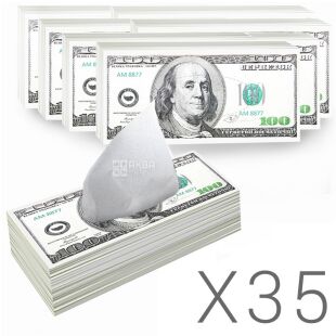 Фортуна, 35 упаковок х 100 шт., Серветки косметичні целюлозні, 2-шарові, білі, 20х19 см