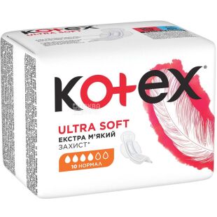 Kotex, Ultra Soft Normal, 10 шт., Гигиенические прокладки, 4 капли