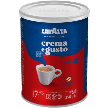 Lavazza, Crema Gusto, 250 г, Кофе Лавацца, Крема Густо, средняя обжарка, молотый, ж/б