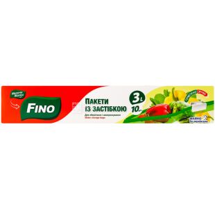 Fino, 10 шт., Пакети-слайдери для зберігання та заморозки, 3 л