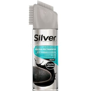 Silver, 300 мл, Фарба-реставратор для нубуку та замші, ультрачорна