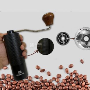 ViO CM-02H, Кофемолка ручная со стальными жернами и регулировкой степени помола, черная