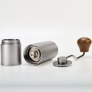 ViO CM-02H, Кавомолка ручна зі сталевими жорнами та регулюванням ступеня помелу, срібляста