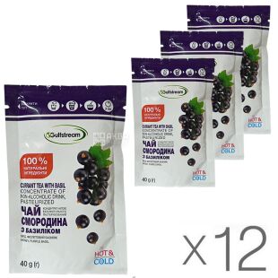Gulfstream, Упаковка 12 шт. х 40 г., Чай Чорна смородина-мед-фіолетовий базилік, концентрований