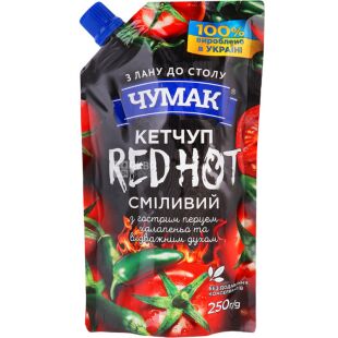 Чумак Red Hot, 250 г, Кетчуп з гострим Перцем Халапеньйо