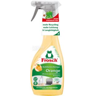 Frosch, 500 мл, Фрош Апельсин, Средство для уборки гладких поверхностей, универсальное, спрей
