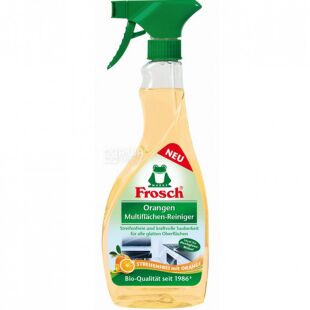 Frosch, 500 мл, Фрош Апельсин, Средство для уборки гладких поверхностей, универсальное, спрей