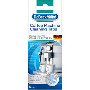 Dr. Beckmann, 6 шт., Др.Бэкман, Таблетки для очистки кофемашин