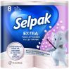 Selpak Extra, 8 рул., Туалетний папір Селпак Екстра, 3-х шаровий, 130 відривів, 96х120 мм, 15,6 м