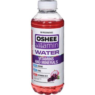 OSHEE Vitamin Water, 0,555 л, Напій негазований вітамізований Червоний Виноград та Пітахаї Оші, ПЕТ