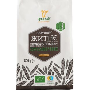 Экород, 800 г, Мука ржаная, грубого помола, органическая