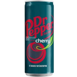 Dr Pepper Cherry, 0,33 л, Напиток газированный Вишня Доктор Пеппер, ж/б