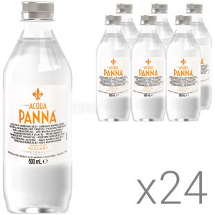 Acqua Panna, Упаковка 24 шт. х 0,5 л, Аква Панна, Вода мінеральна, негазована, ПЕТ