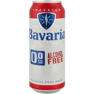 Bavaria Holland, 0,5 л, Баварія, Пиво безалкогольне, нефільтроване, ж/б