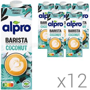 Alpro, Barista Coconut, Упаковка 12 шт. по 1 л, Алпро Бариста, Кокосовое молоко