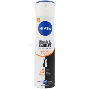 Nivea Black and White, 150 мл, Дезодорант-антиперспірант, Чорне та Біле, Невидимий