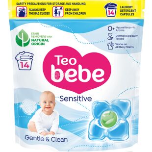 Teo bebe Sensitive, 14 шт., Капсулы для стирки детской одежды, Тео