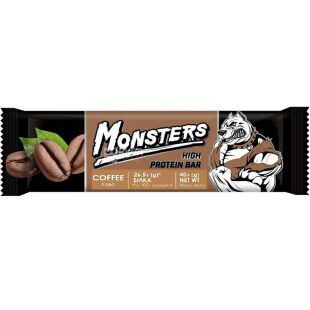 Monsters Coffee High protein bar, 40 г, Монстерс, Батончик протеиновый со вкусом кофе