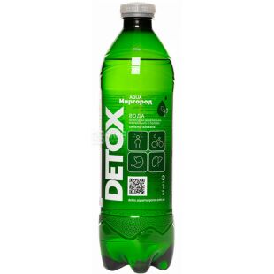 Detox Aqua Миргород, 0,5 л, Детокс Аква, Вода минеральная сильногазированная, лечебно-столовая, ПЭТ