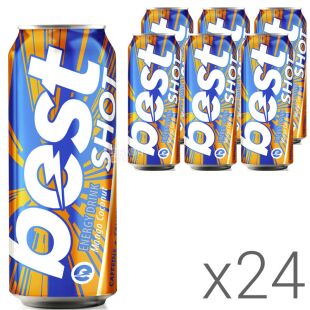 Best Shot, Упаковка 24 шт. х 500 мл, Бест Шот, Энергетический напиток Манго-Кокос, сильногазированный, ж/б