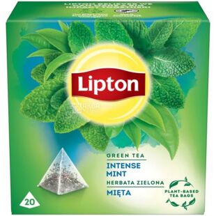 Lipton, Mint, 20 пак. х 1,6 г, Зеленый чай с мятой
