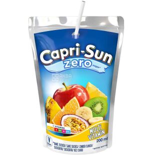 Capri-Sun Multivitamin Zero, 0,2 л, Напій соковмісний Мультивітамін Капрі-Сан, без цукру, з трубочкою