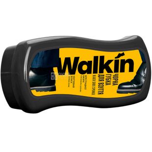 Walkin, Валкін, Губка для взуття з гладкої шкіри, чорна