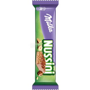 Milka Nussini, 31г, Мілка, Вафля в молочному шоколаді з горіхами та какао